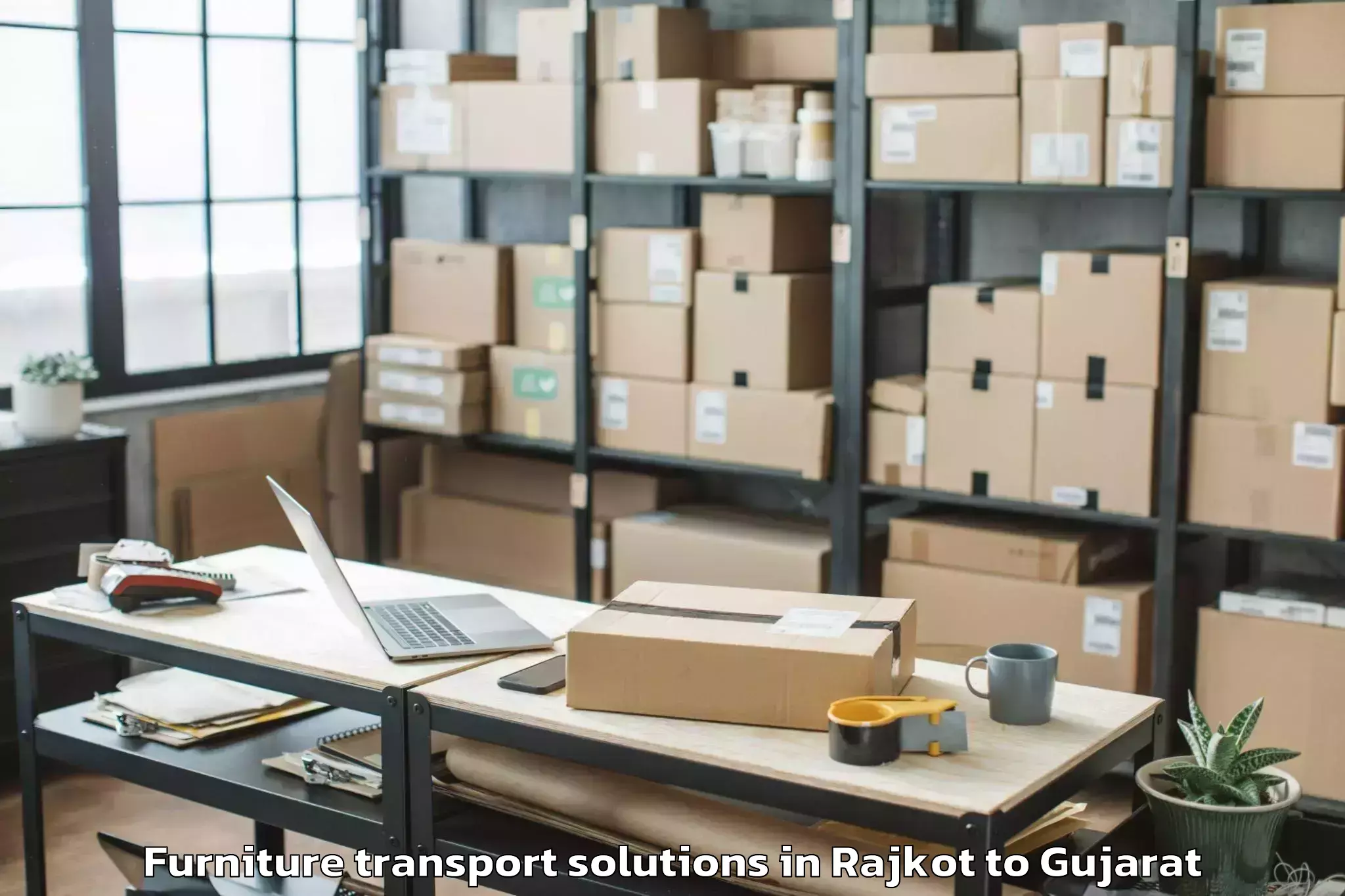 Book Rajkot to Tilakvada Furniture Transport Solutions Online